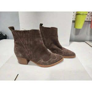 Hobbs London Women's Navy Suede Ankle Boots Zip Side Mid Block Heel 36 (5.5 US)